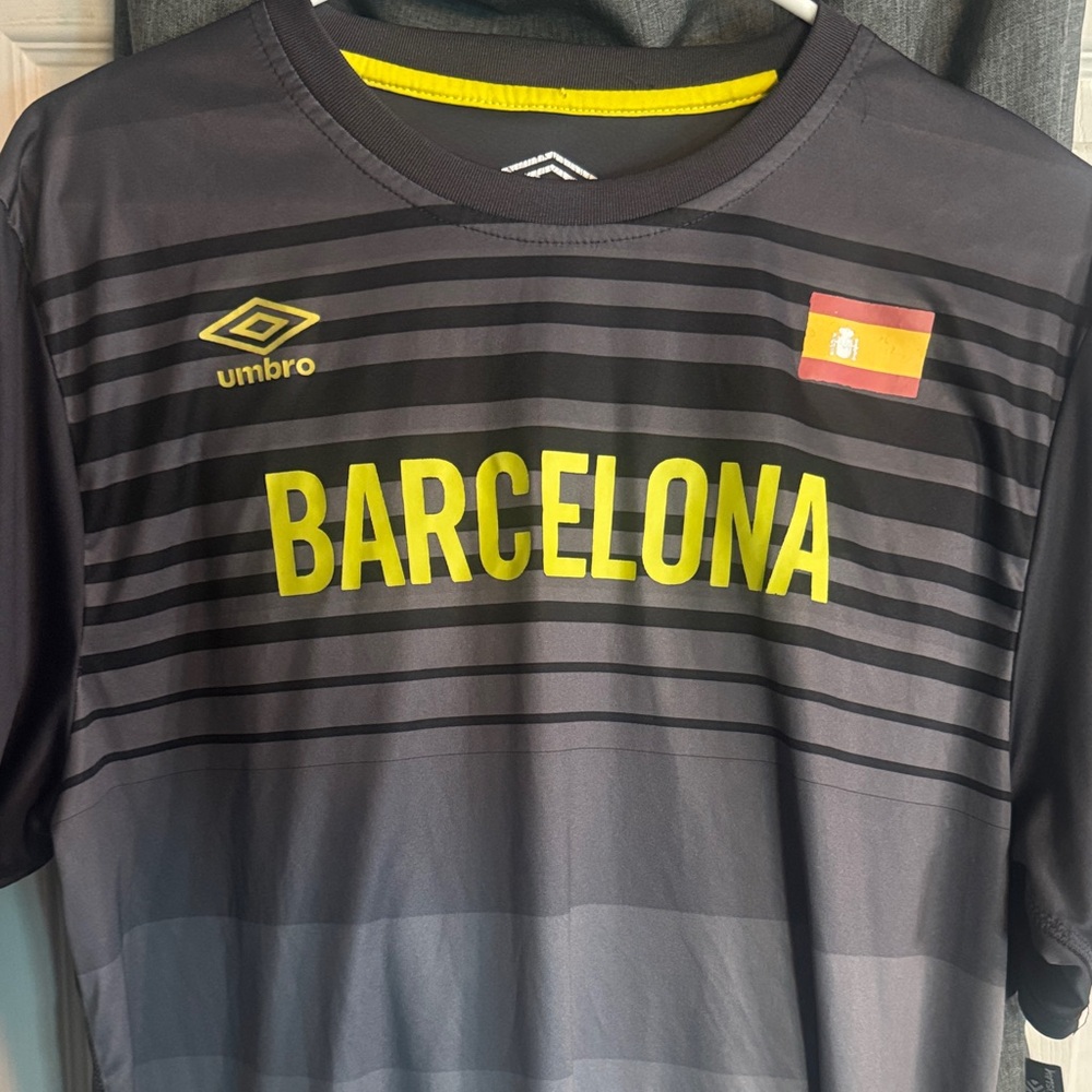 Umbro Barcelona Striped Black and Yellow Jersey